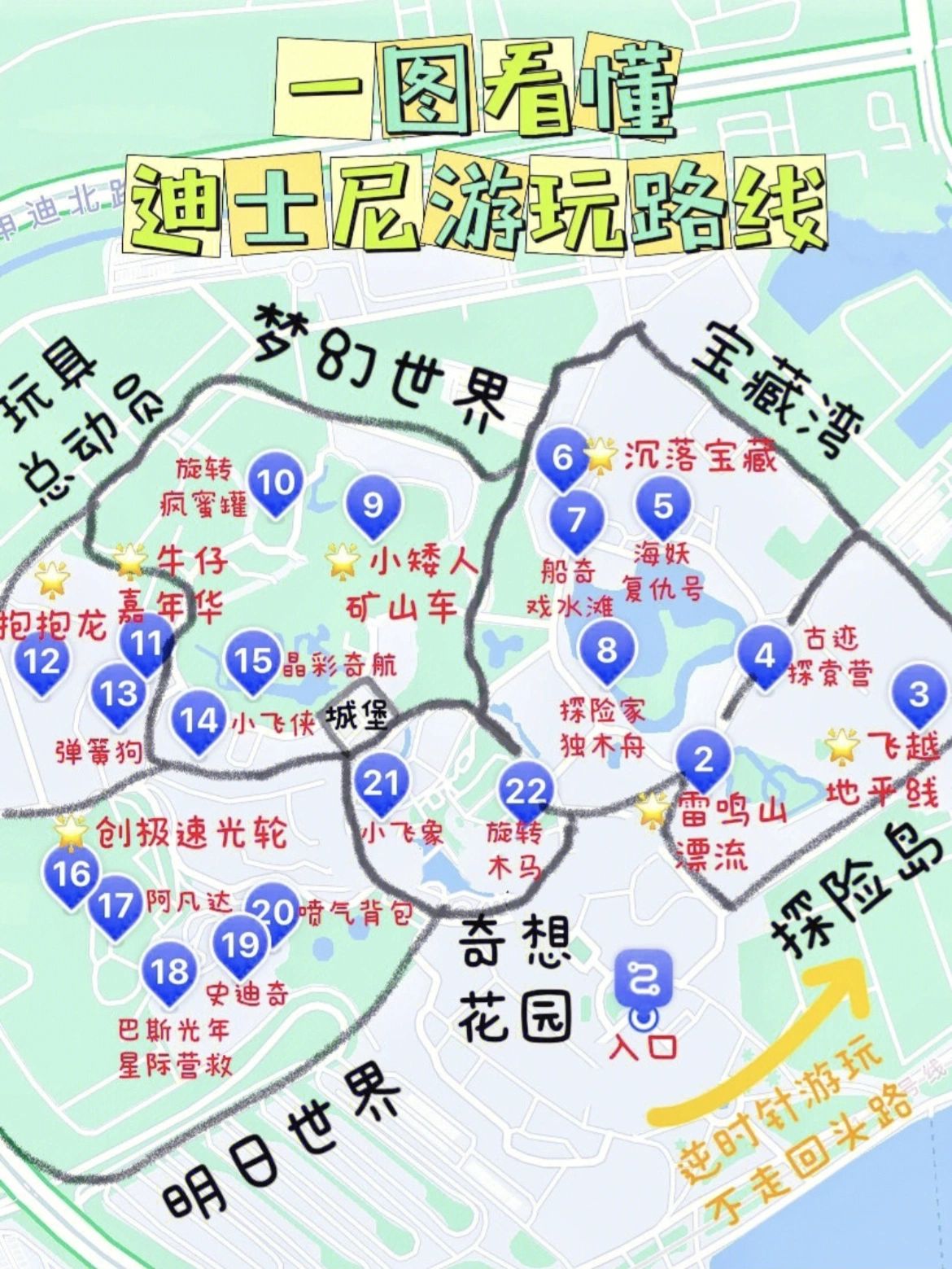 上海迪士尼游玩順序攻略圖，玩轉(zhuǎn)夢幻樂園，玩轉(zhuǎn)夢幻樂園，上海迪士尼游玩順序攻略圖揭秘