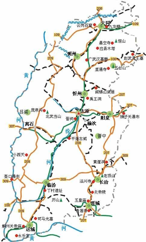 自駕游山西最佳路線圖指南，山西自駕游最佳路線圖攻略指南