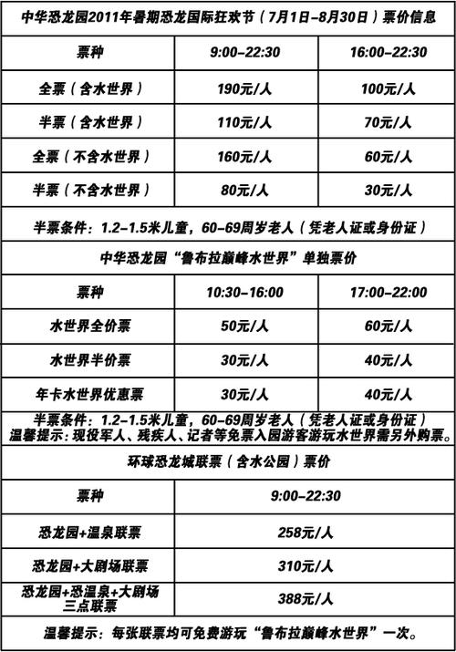 常州市恐龍園門票價(jià)格詳解，常州市恐龍園門票價(jià)格全面解析